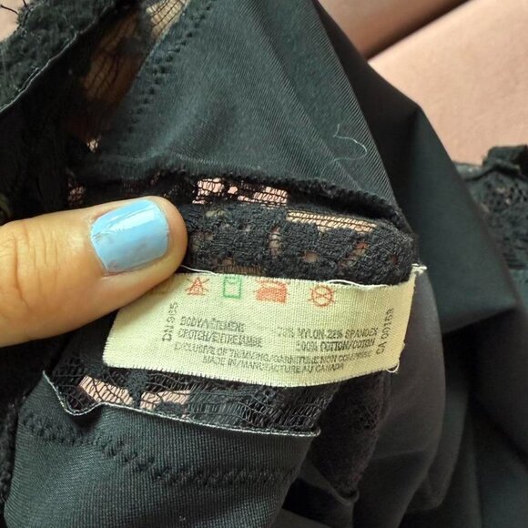 Vintage Black Spandex & Lace Bodysuit - Picture 4 of 5